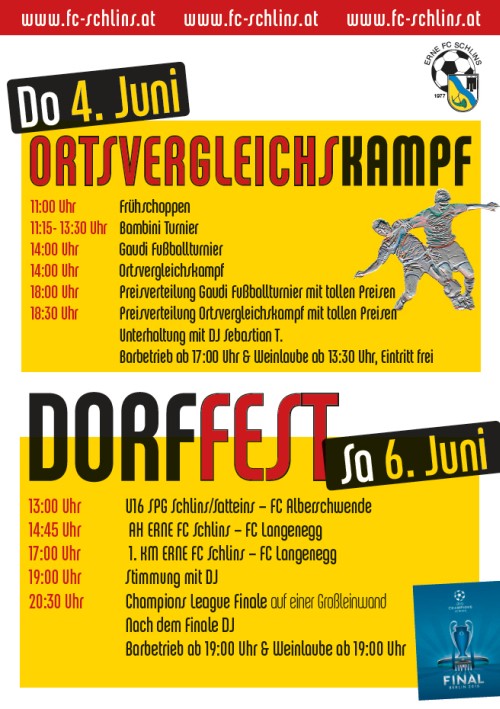 Ortsvergleichskampf, Gaudi Fußballturnier und Dorffest 2015